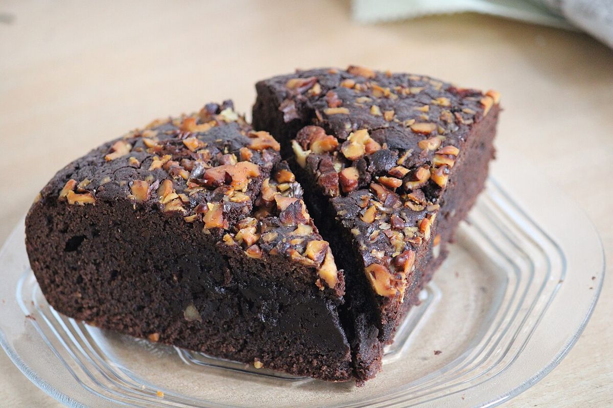 Brownie terminado, listo para servir