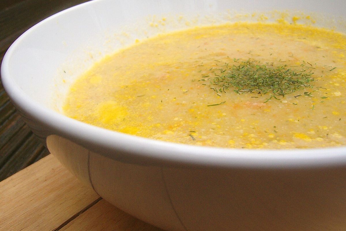 Crema de verduras terminado, listo para servir