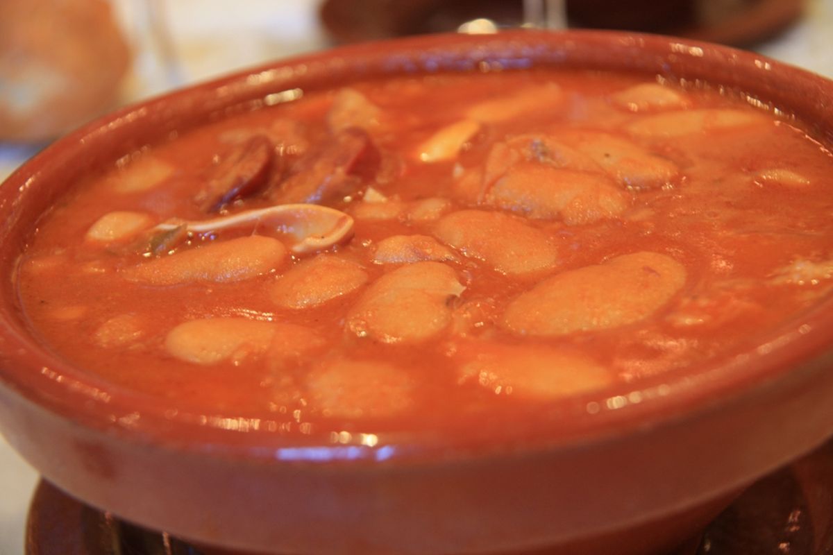 Judiones de La Granja terminado, listo para servir