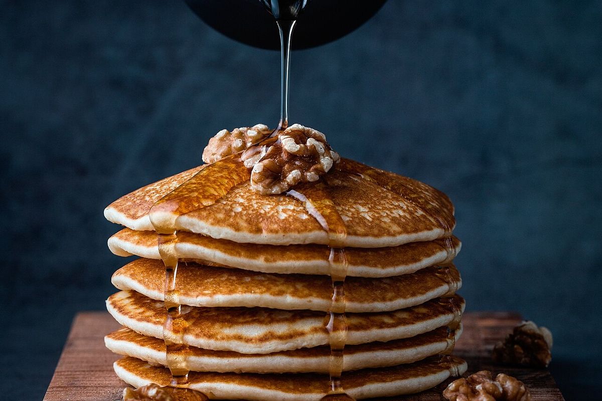 Tortitas americanas terminado, listo para servir