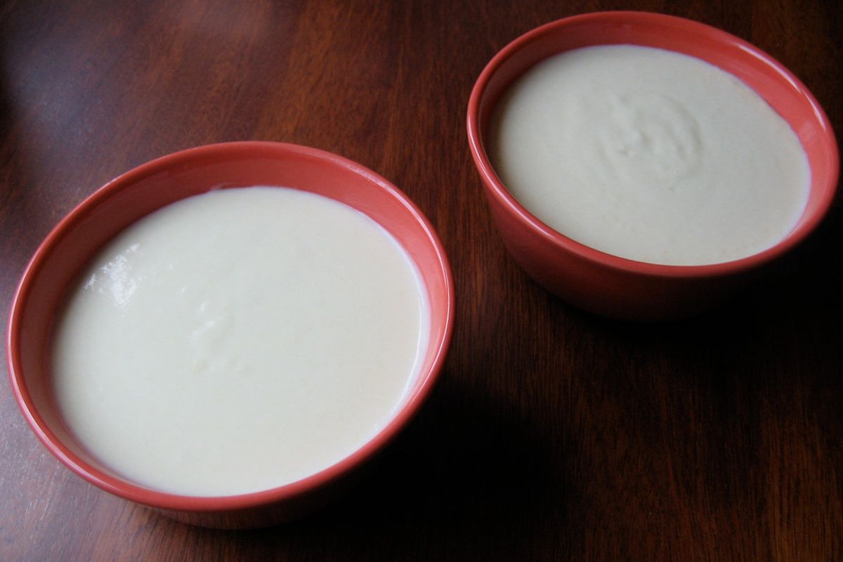 Vichyssoise terminado, listo para servir